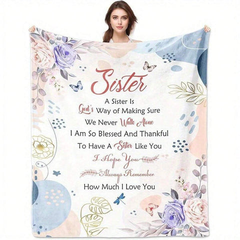 Best Friend Sister's Eternal Gift Flannel Blankets & Throws Sofa Towel Soft Comfortable Throws Blankets Birthday Gifts Family Holiday Daily Couple Party Anniversary Wedding Souvenir Halloween Christmas Graduation Season Thanksgiving Bed Sofa
